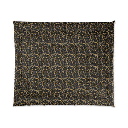 Golden Noir Swirl Comforter