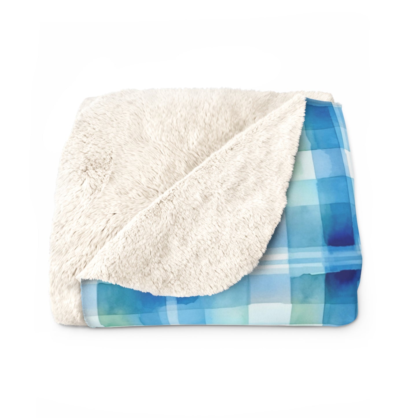 Ocean Sunset Plaid Sherpa Fleece Blanket