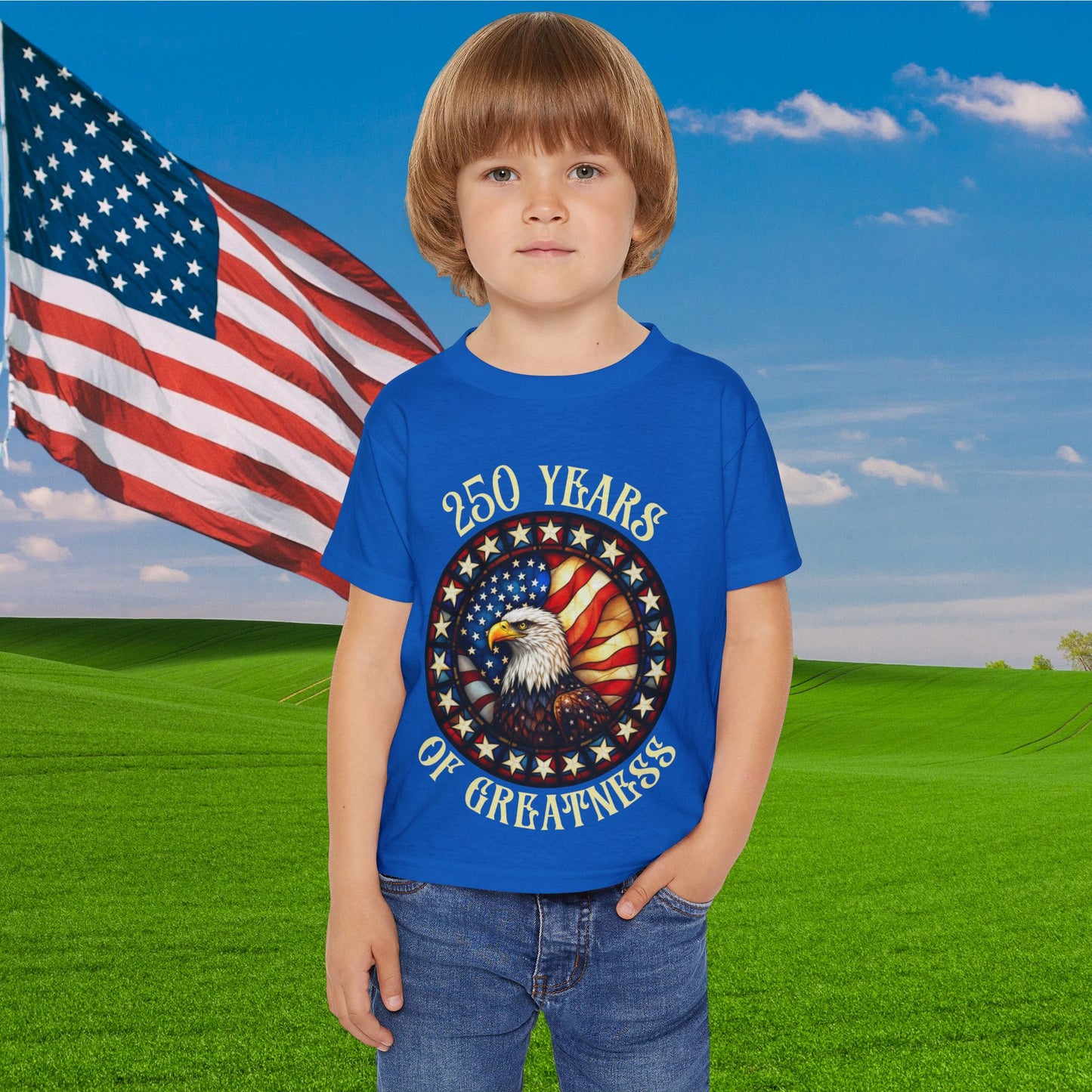250 Years of Greatness (Stained Glass Eagle) Heavy Cotton™ Toddler T-shirt