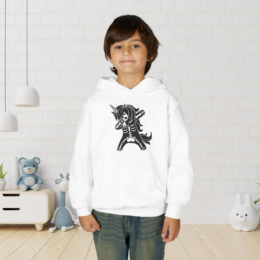 Dabbing Unicorn Skeleton Youth Heavy Blend Hoodie