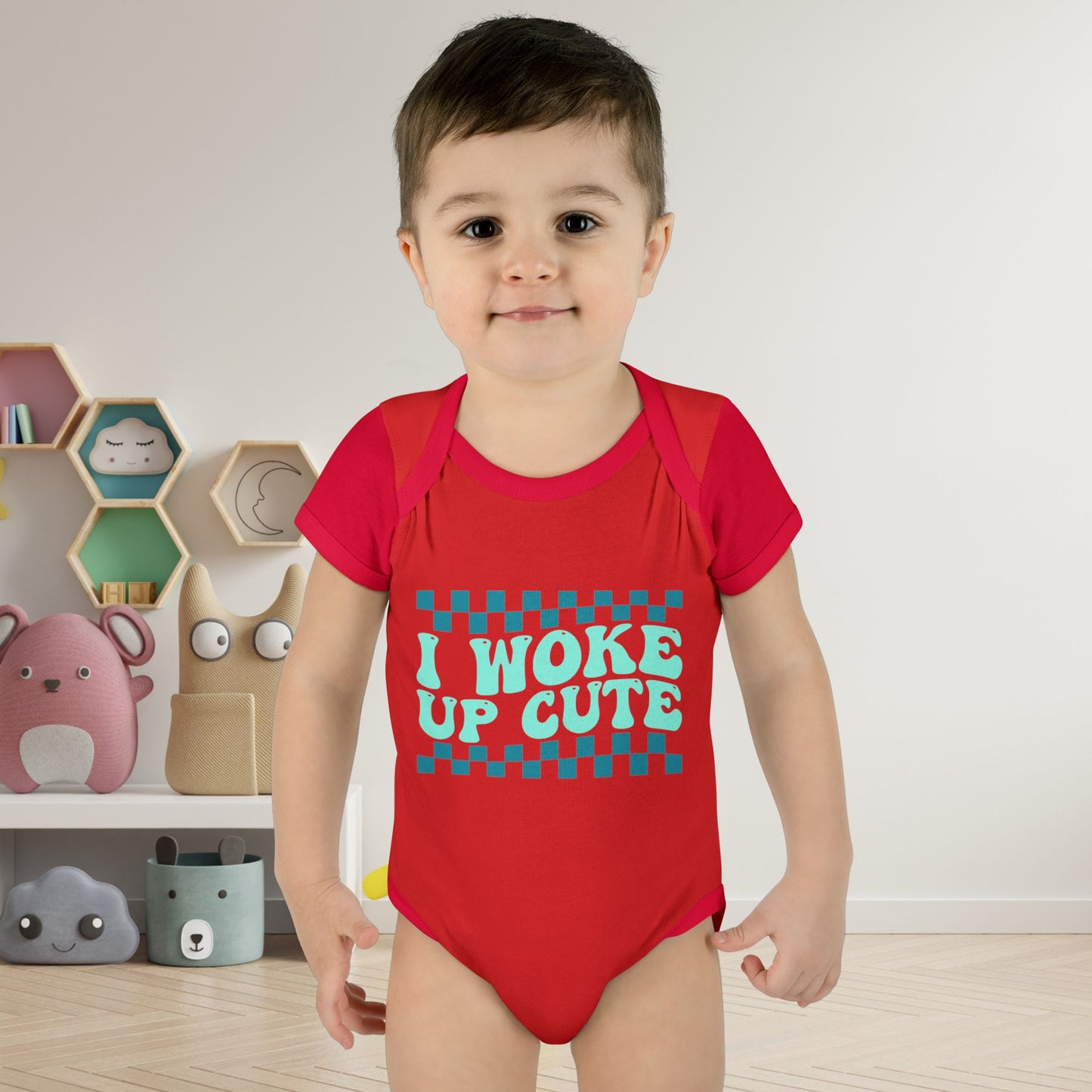 I Woke Up Cute Infant Baby Rib Bodysuit