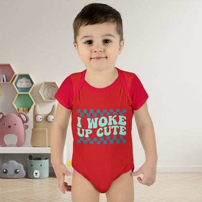 I Woke Up Cute Infant Baby Rib Bodysuit