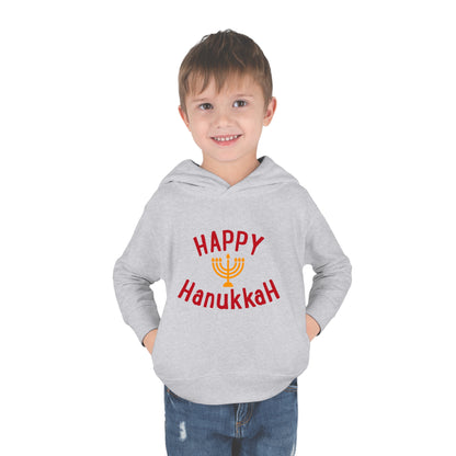 Happy Hanukkah Toddler Pullover Fleece Hoodie