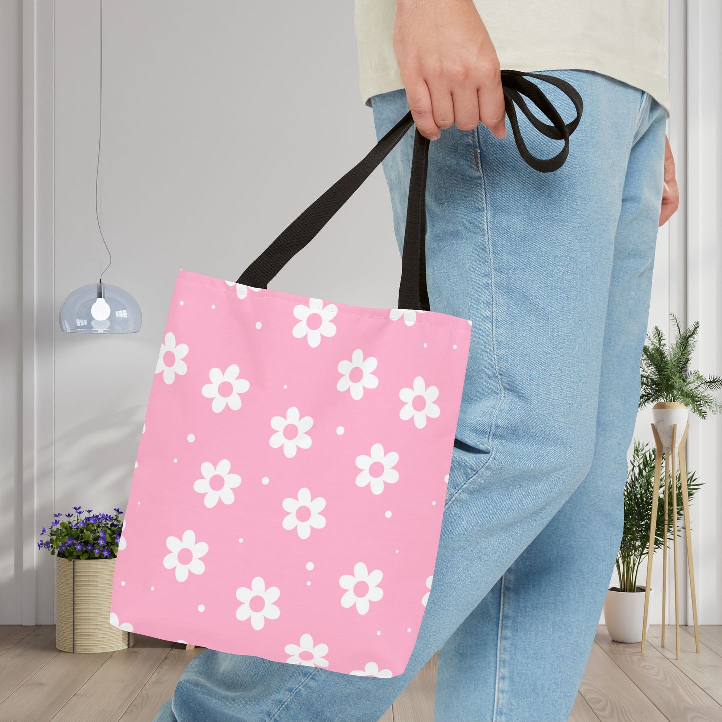 Pretty Petals & Dots Canvas Tote Bag