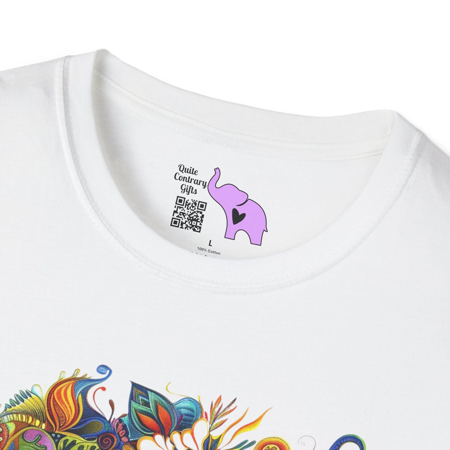 Colorful Paisley Woman Profile Adult T-shirt