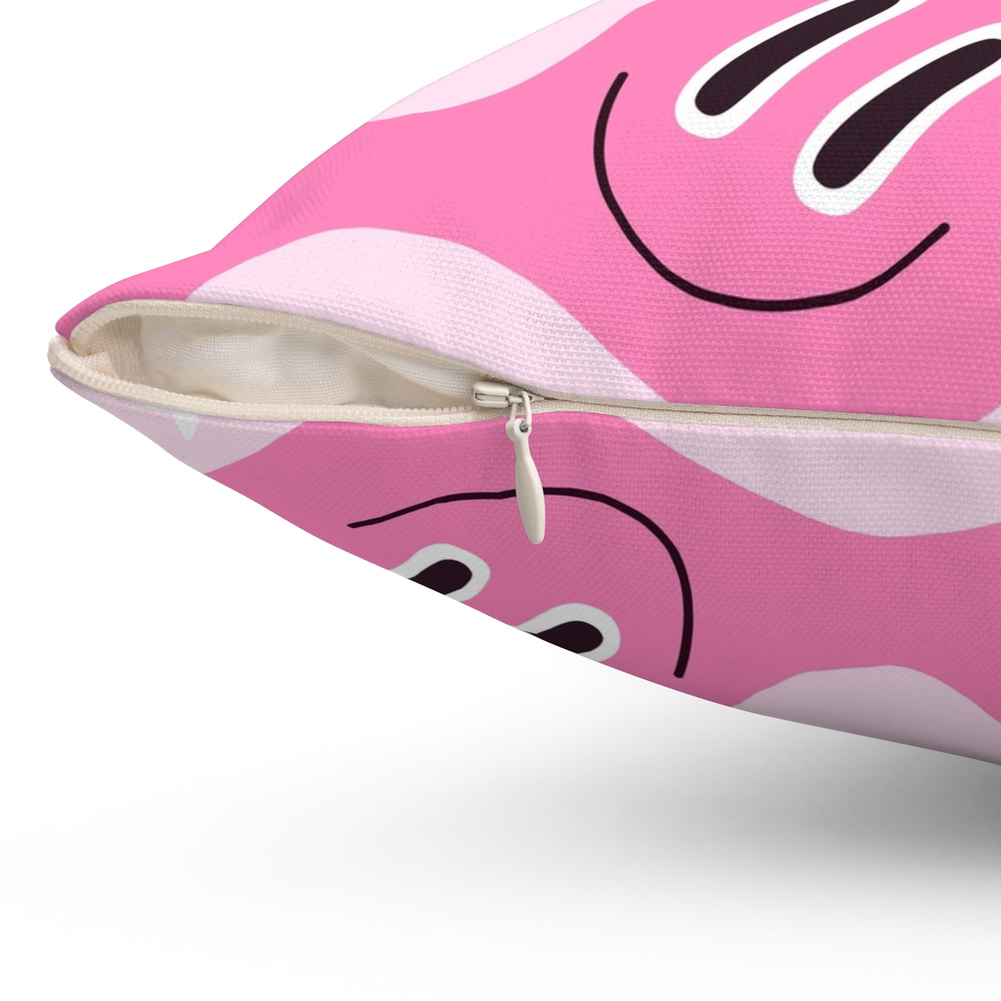 Whimsical Smiley Faces Throw Pillow