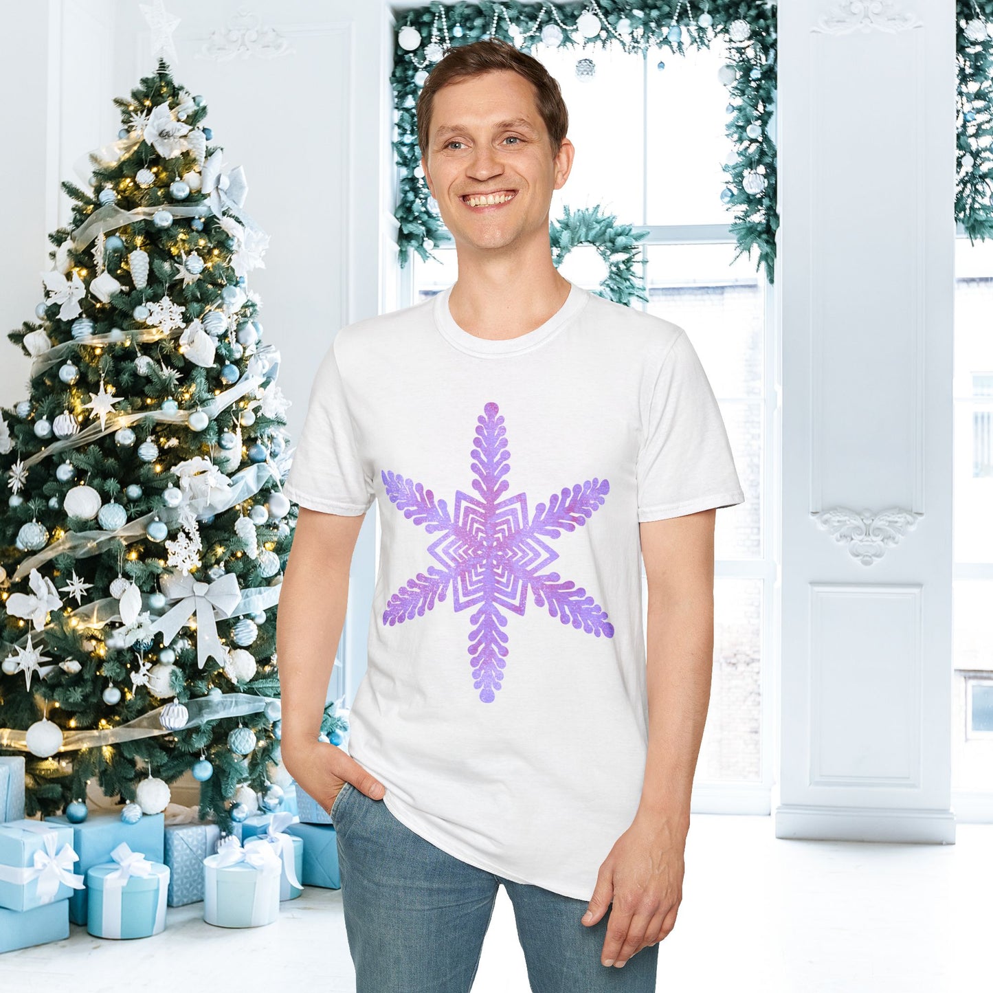 Large Snowflake 2 Adult T-shirt
