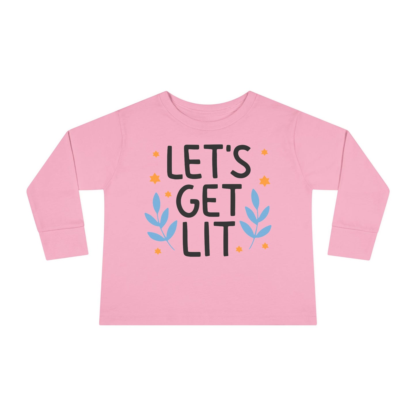 Hanukkah Let's Get Lit Toddler Long Sleeve Tee