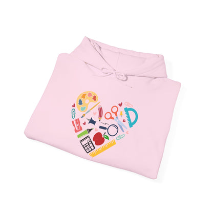 School Supply Heart Heavy Blend™ Hooded Sweatshirt