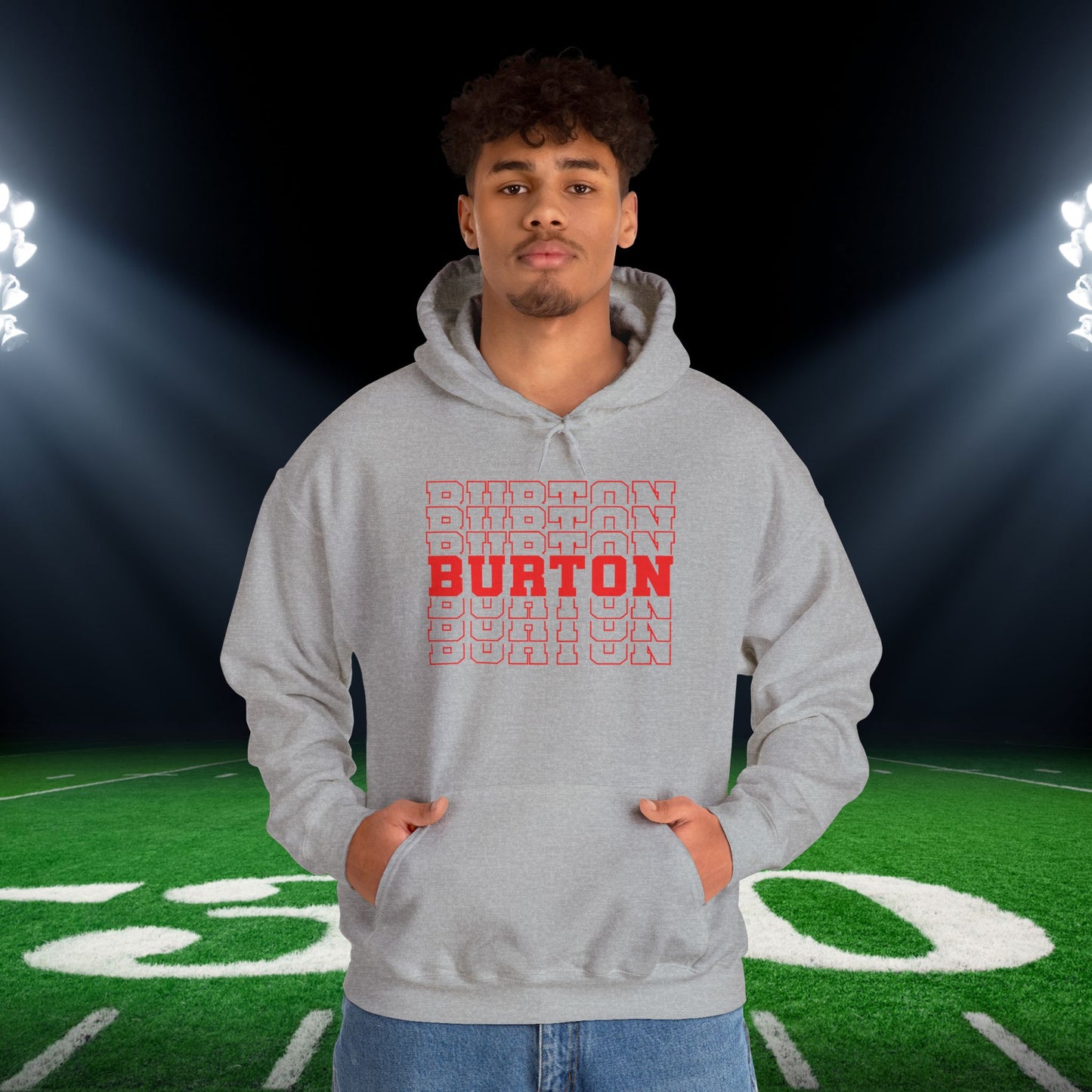 Burton (Stacked) Adult Heavy Blend™ Hooded Sweatshirt