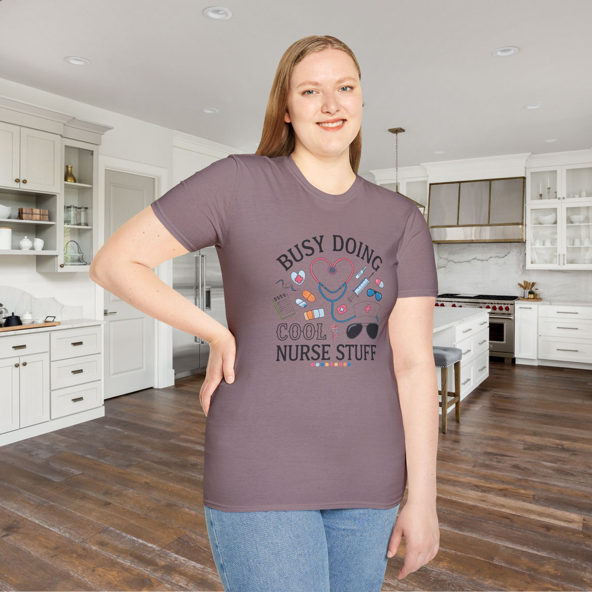 Busy Doing Cool Nurse Stuff Adult T-shirt