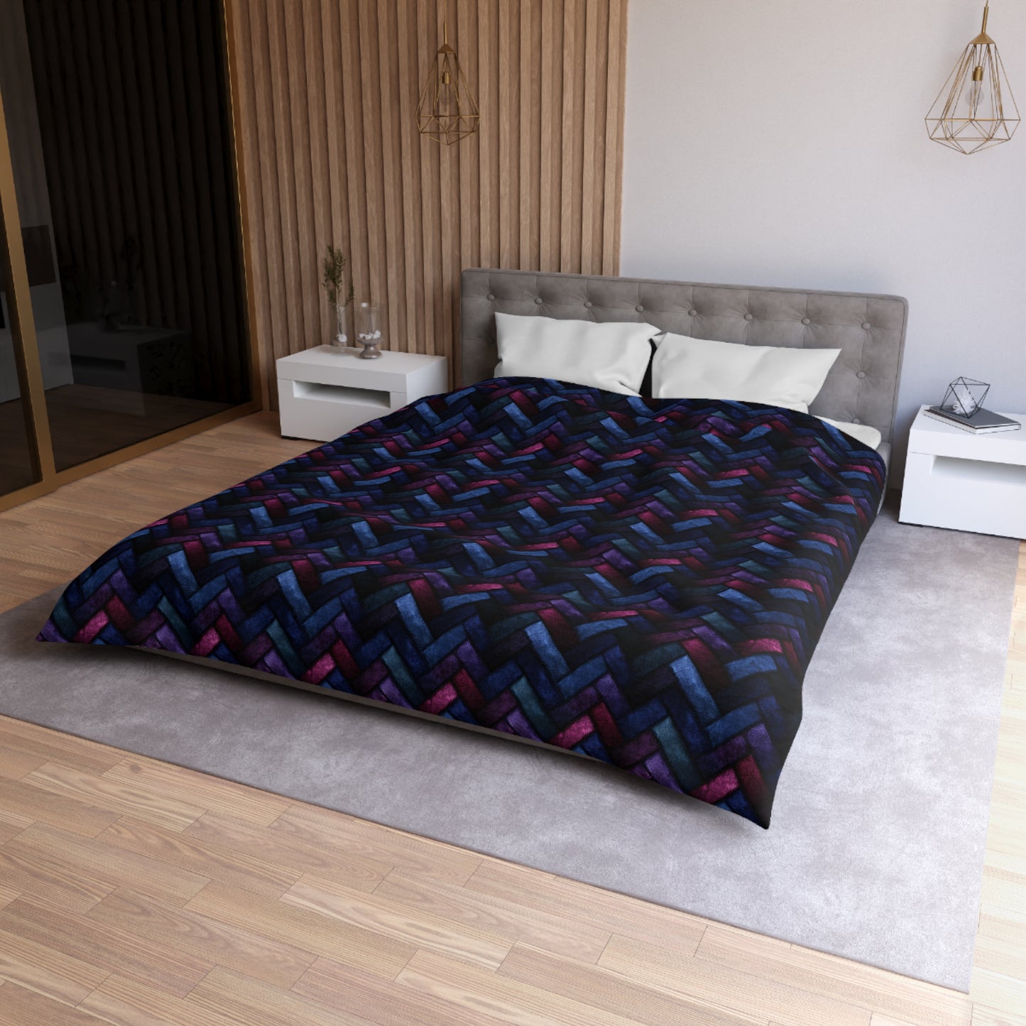 Velvet Angles Print Microfiber Duvet Cover