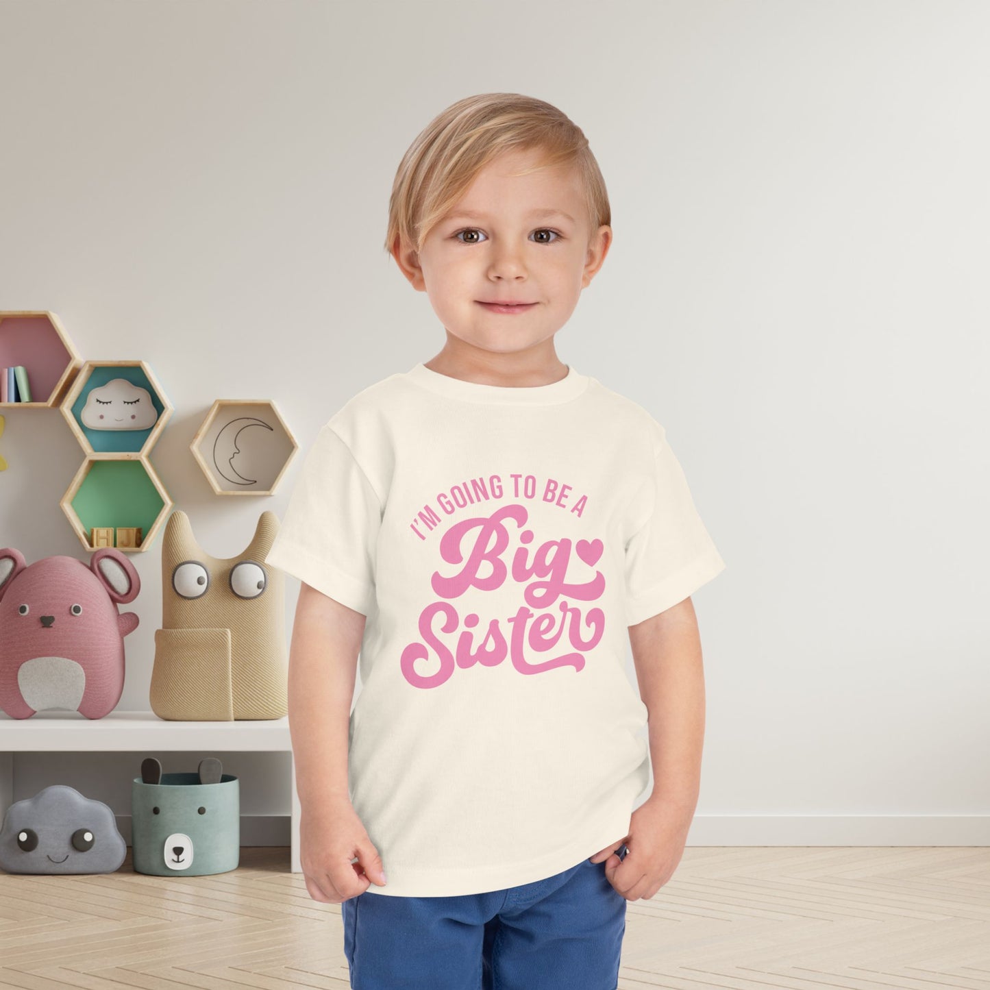 I'm Going To Be A Big Sister (Pink Script) Toddler Tee
