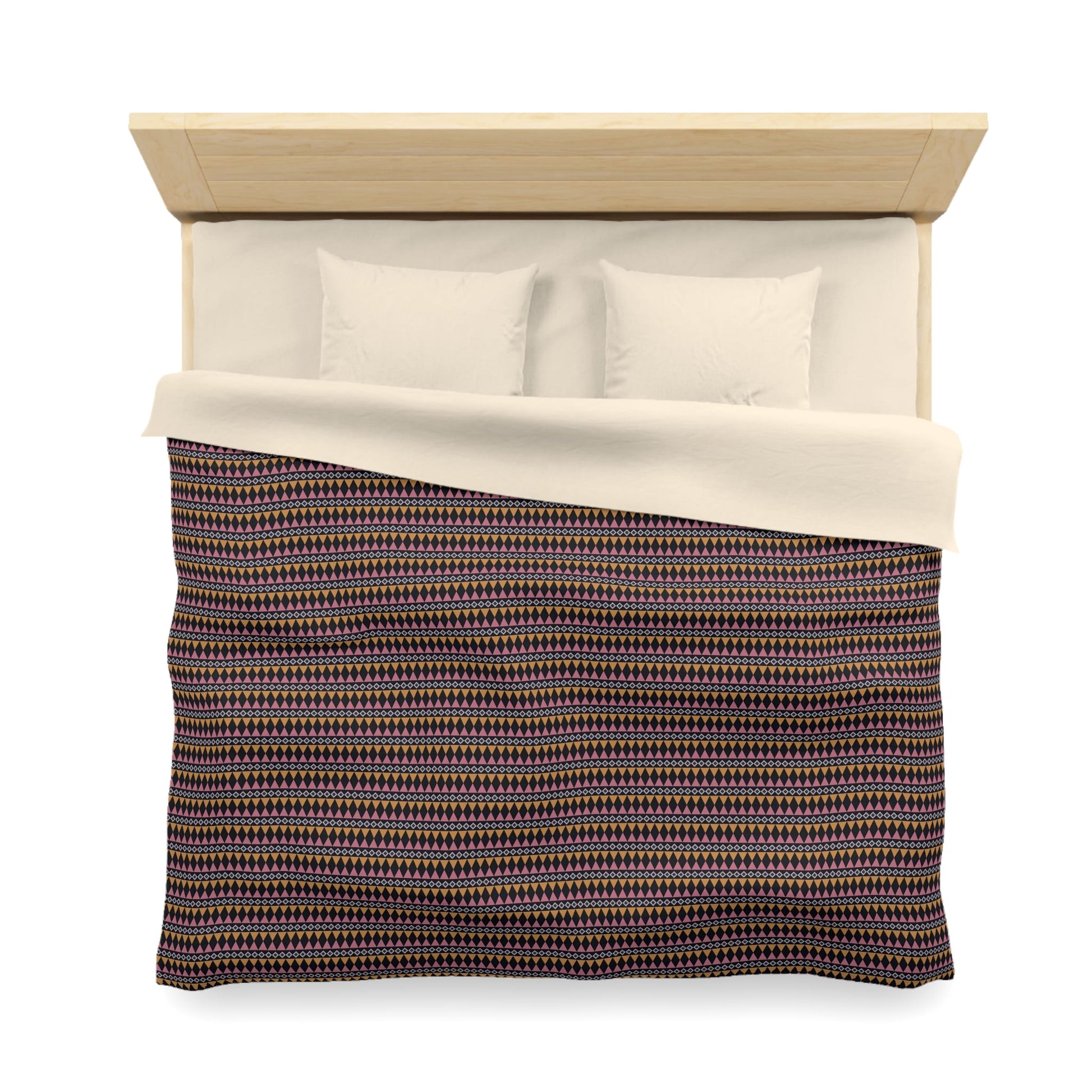 Midnight Clay Cairn Stripes Microfiber Duvet Cover