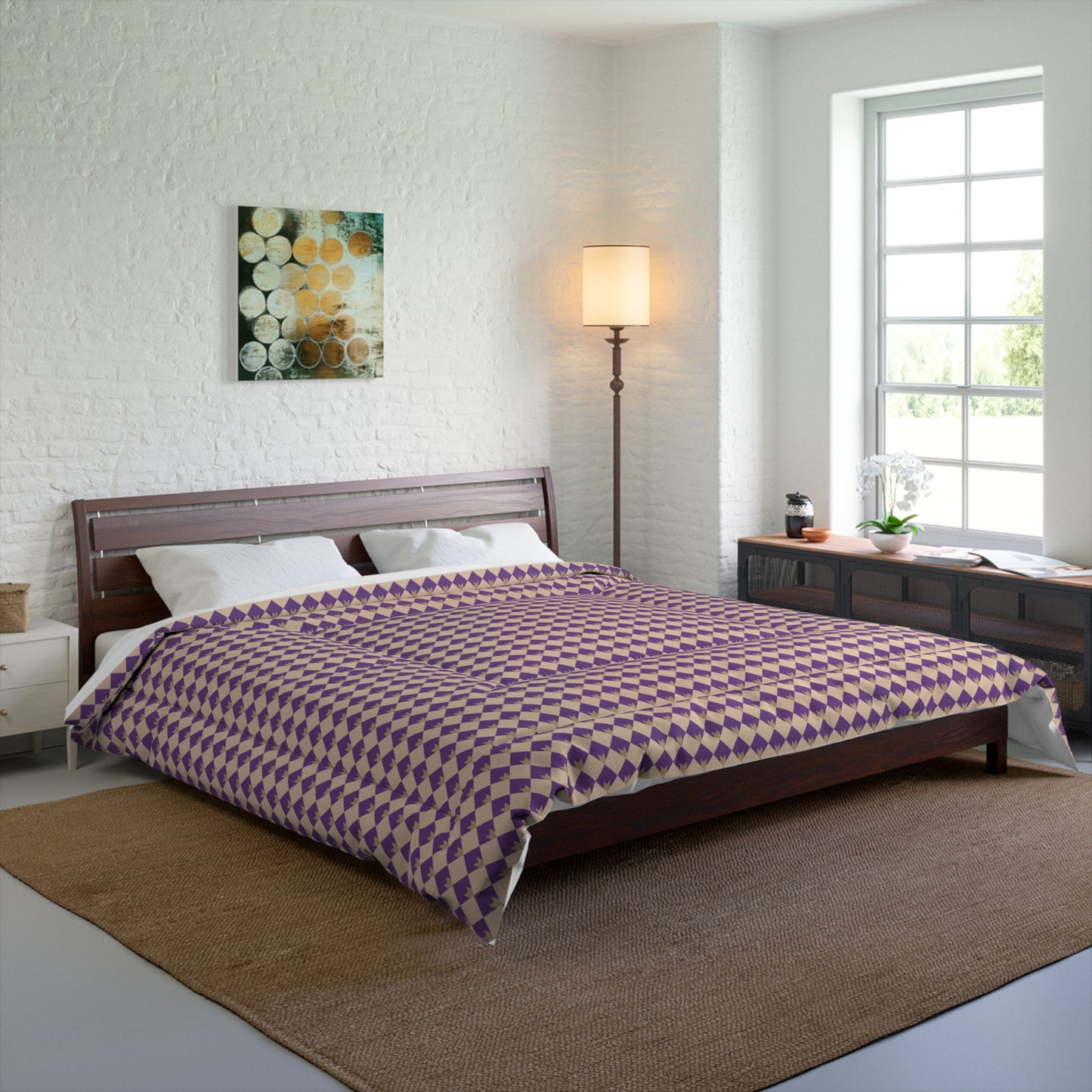 Diamond Bloom-Amethyst & Cream Comforter