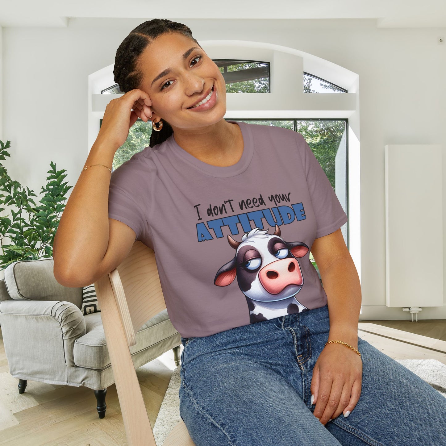 I Don't Need Your Attitude, I Brought My Own (Cow) Adult T-shirt