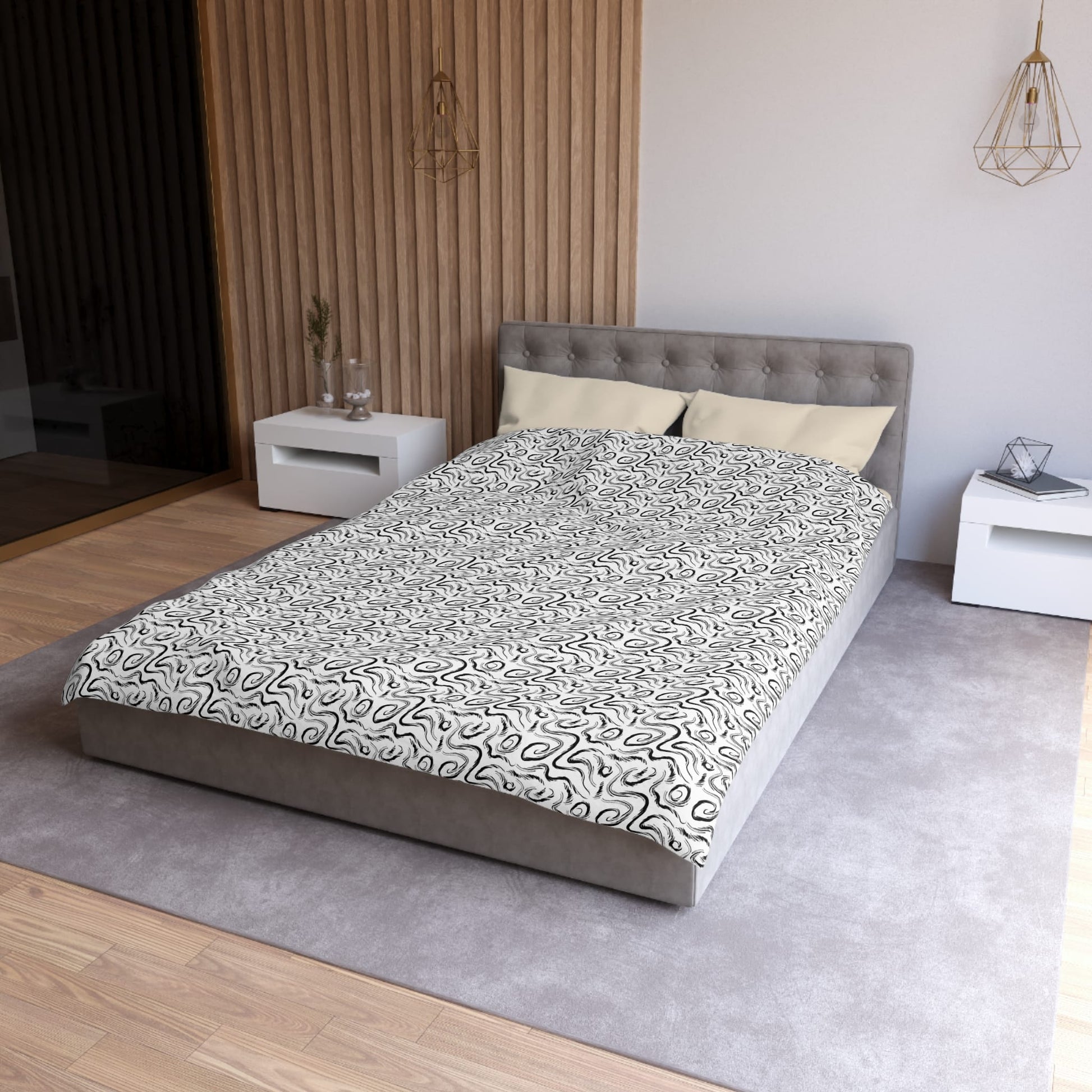 Grunge Scribbles Microfiber Duvet Cover