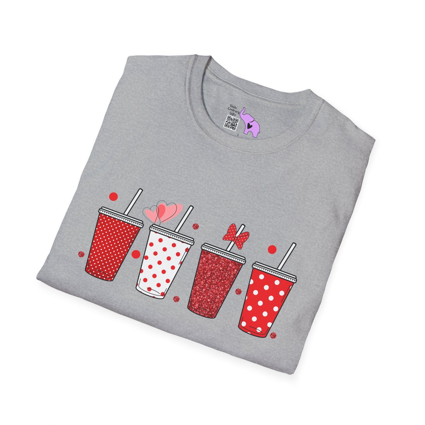 Cute Valentine Tumblers Adult Unisex Tshirt