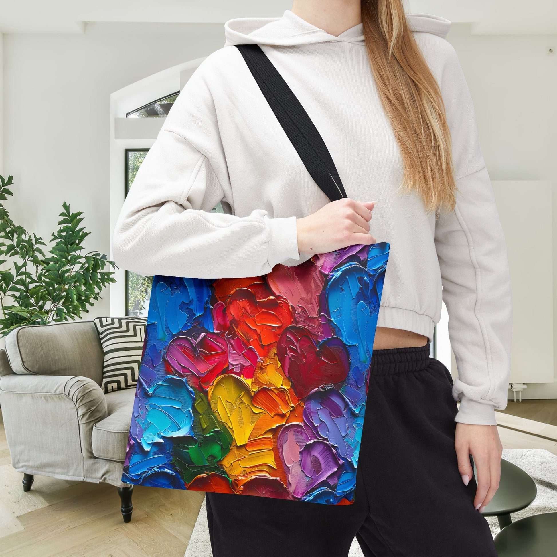 Palette Knife Hearts Canvas Tote Bag