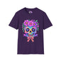 Neon Sugar Skull w/Floral Crown Adult T-shirt
