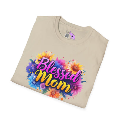 Blessed Mom (Vibrant Floral) Adult T-shirt
