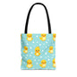 Ducky Dot Parade Canvas Tote Bag