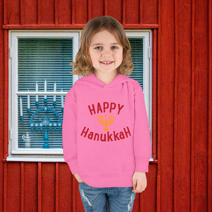 Happy Hanukkah Toddler Pullover Fleece Hoodie
