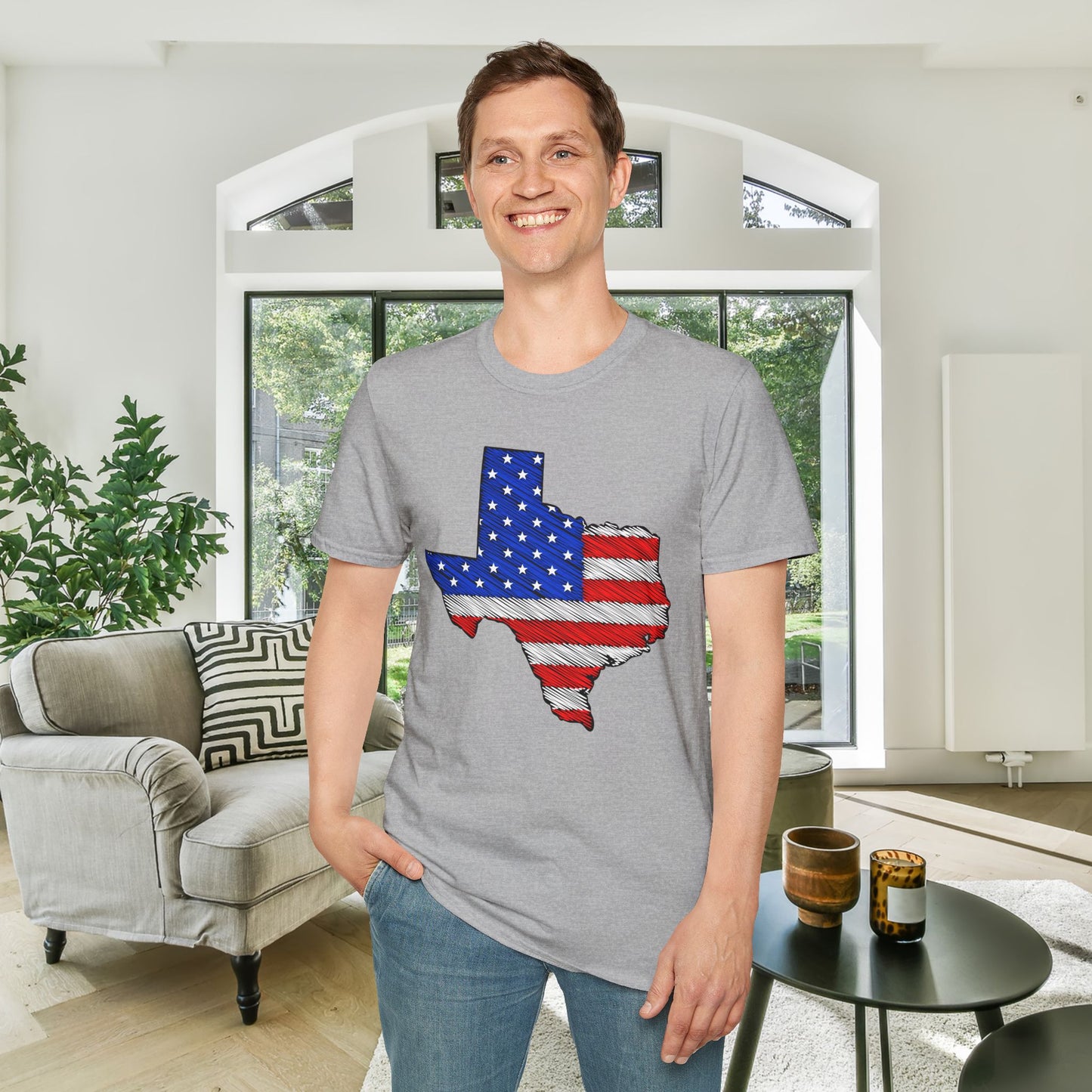 Texas American Flag 2 Adult T-shirt
