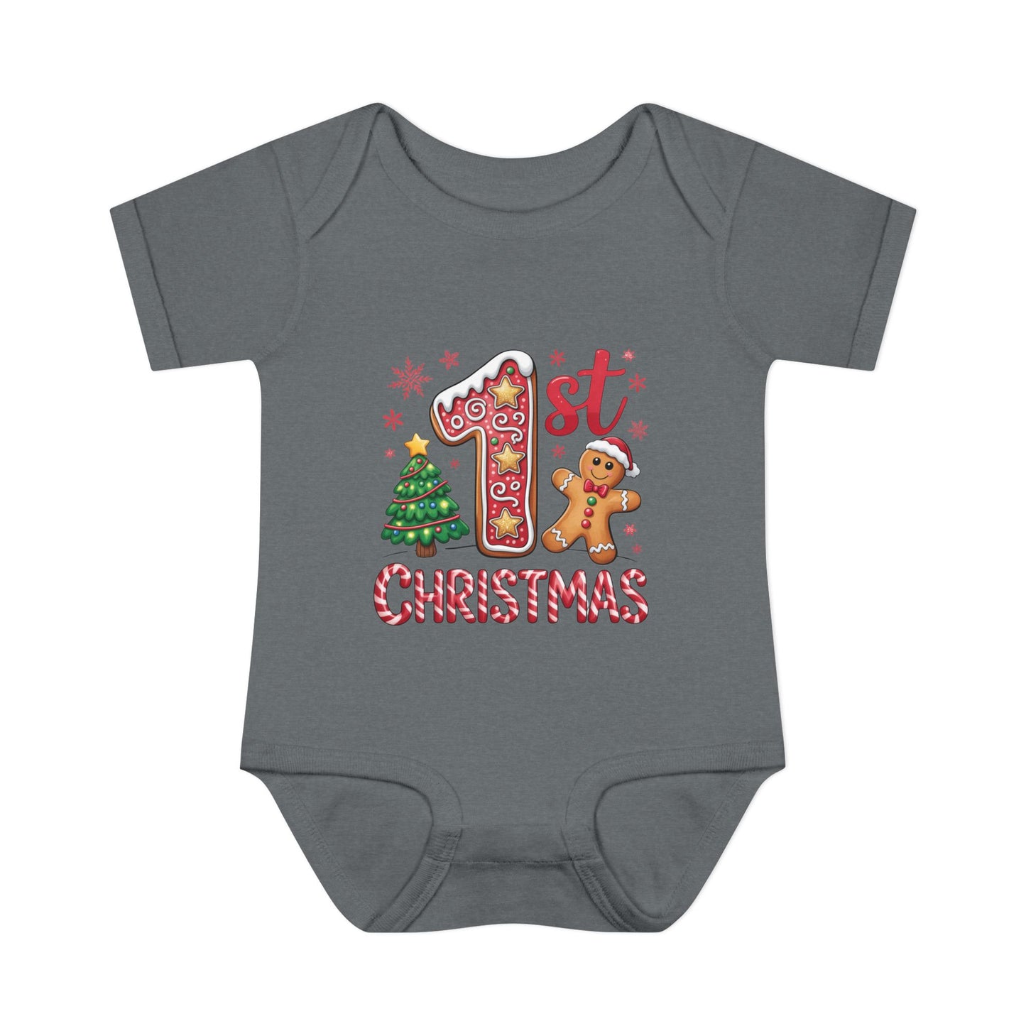 My First Christmas (Gingerbread Man) Infant Baby Rib Bodysuit