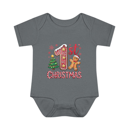 My First Christmas (Gingerbread Man) Infant Baby Rib Bodysuit