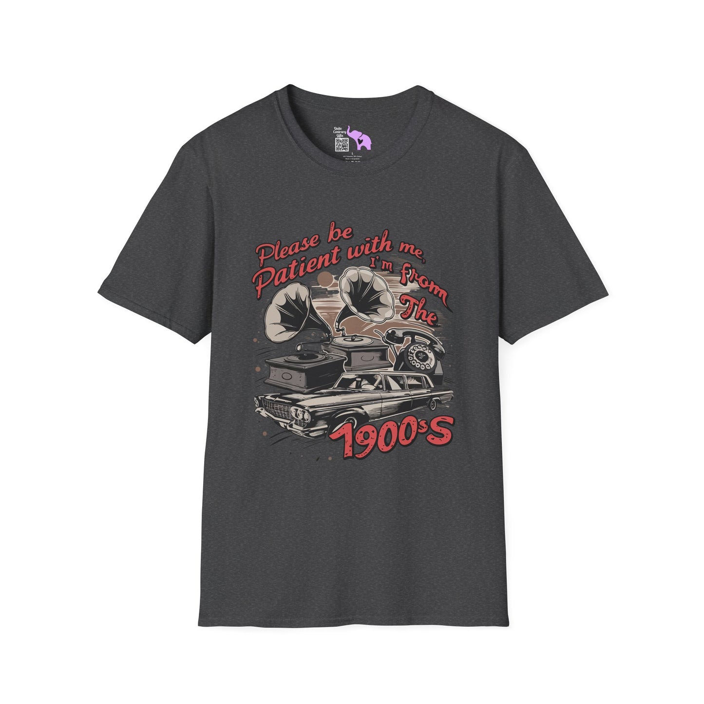 Please Be Patient With Me I'm From The 1900's (Classic Car, gramophone) Adult T-shirt