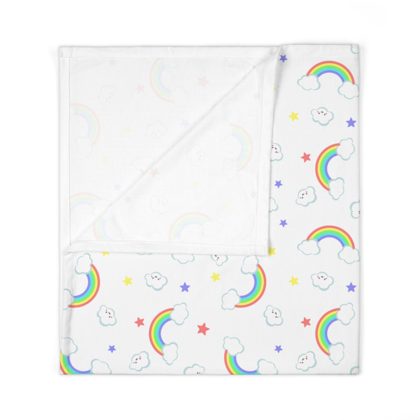 Rainbow Smiles & Stars Baby Swaddle Blanket