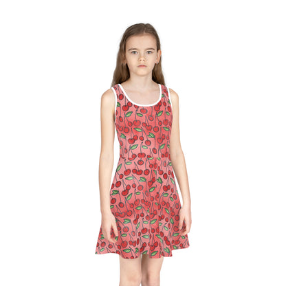 Cherry Bombshell Print Girls' Sleeveless Sundress