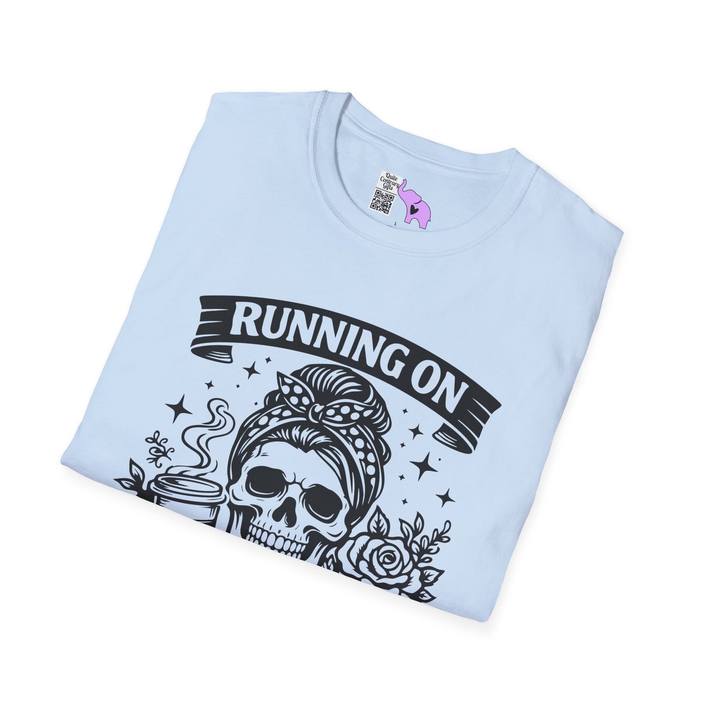 Running On Caffeine & Sarcasm Adult T-shirt