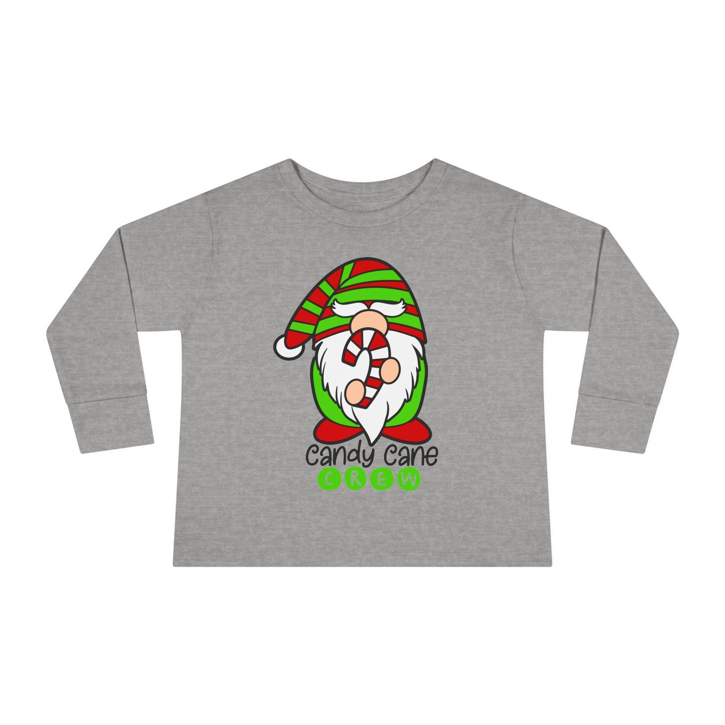 Candy Cane Crew Gnome Toddler Long Sleeve Tee