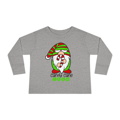 Candy Cane Crew Gnome Toddler Long Sleeve Tee