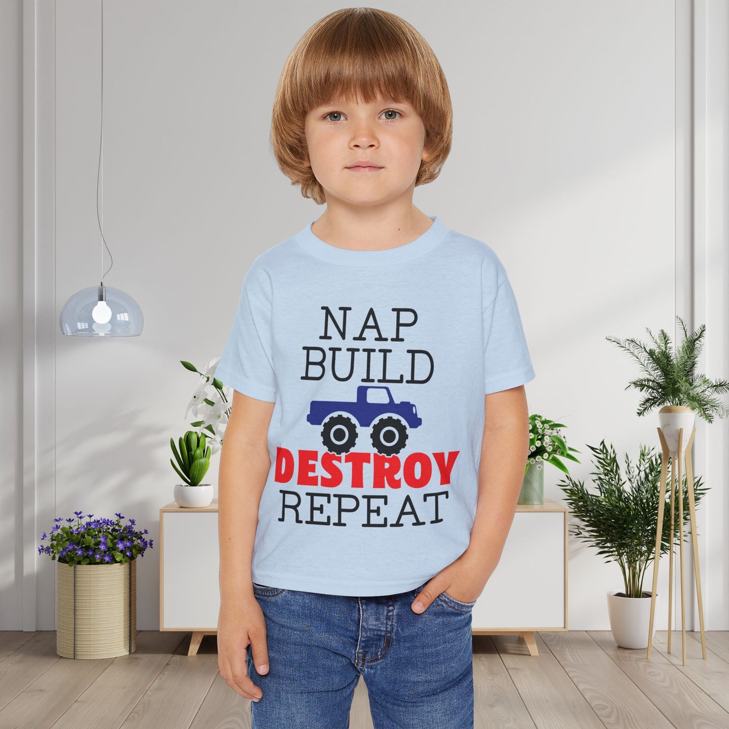 Nap Build Destroy Repeat Heavy Cotton™ Toddler T-shirt