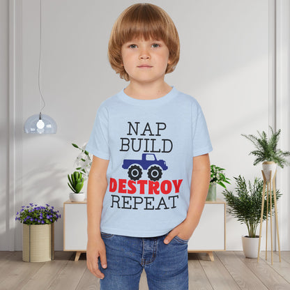 Nap Build Destroy Repeat Heavy Cotton™ Toddler T-shirt