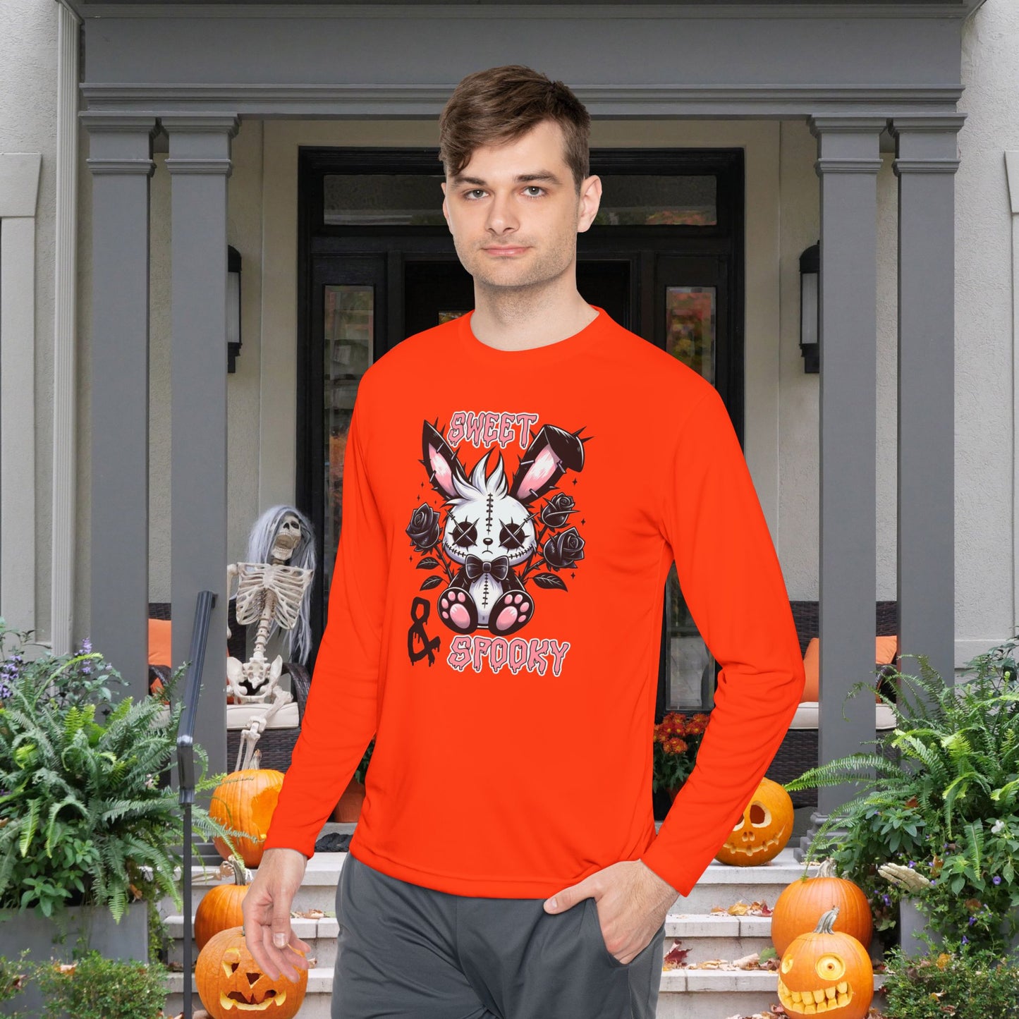 Sweet & Spook Voodoo Bunny Adult Long Sleeve Tee