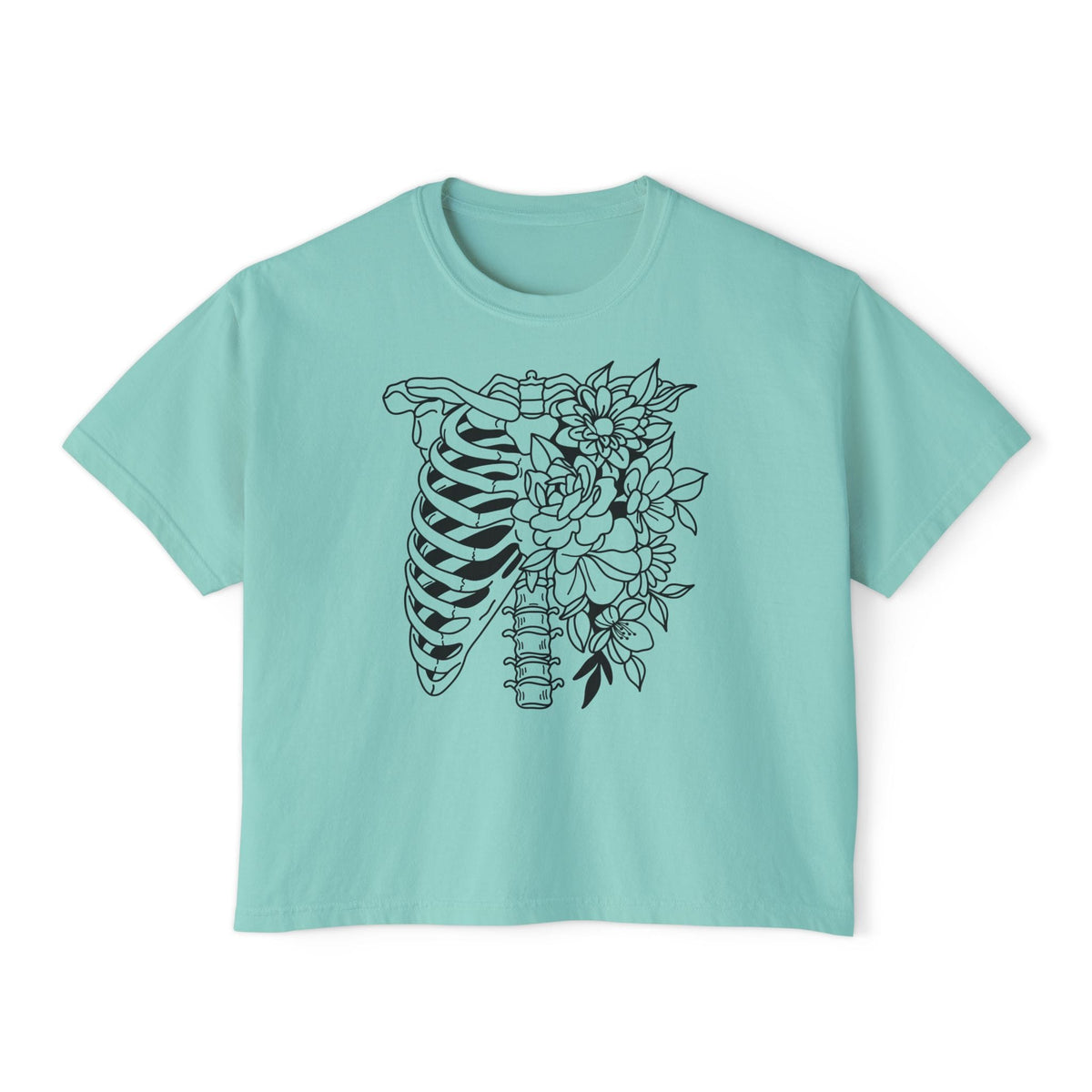 Floral Ribcage Women's Boxy Tee