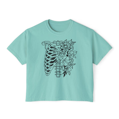 Floral Ribcage Women's Boxy Tee