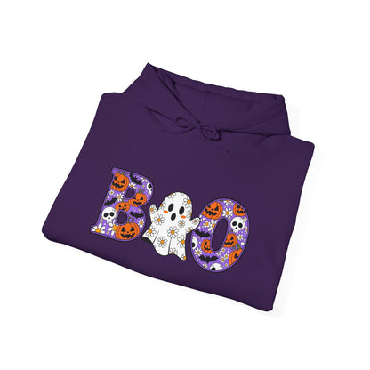 Cute Floral Boo w/Ghost Heavy Blend™ Hooded Sweatshirt
