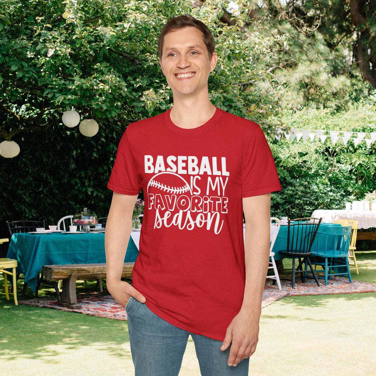 Baseball Is My Favorite Season Adult T-shirt