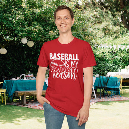 Baseball Is My Favorite Season Adult T-shirt