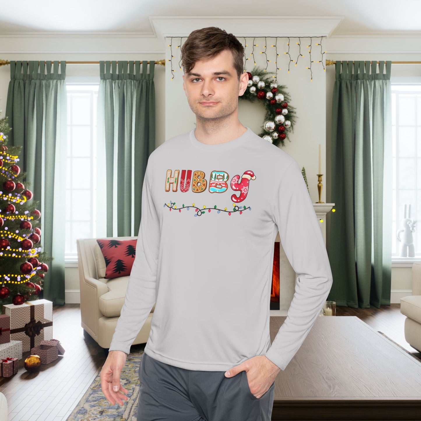 Christmas Hubby Adult Long Sleeve Tee