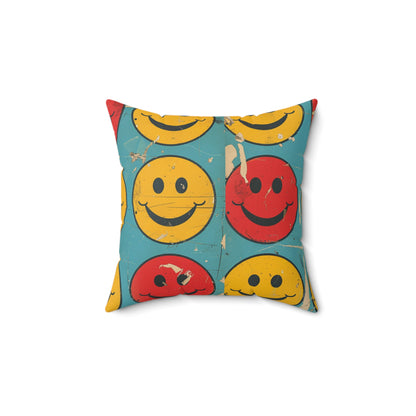 Retro Grins Throw Pillow