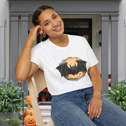 Bat Over Moon Adult T-shirt