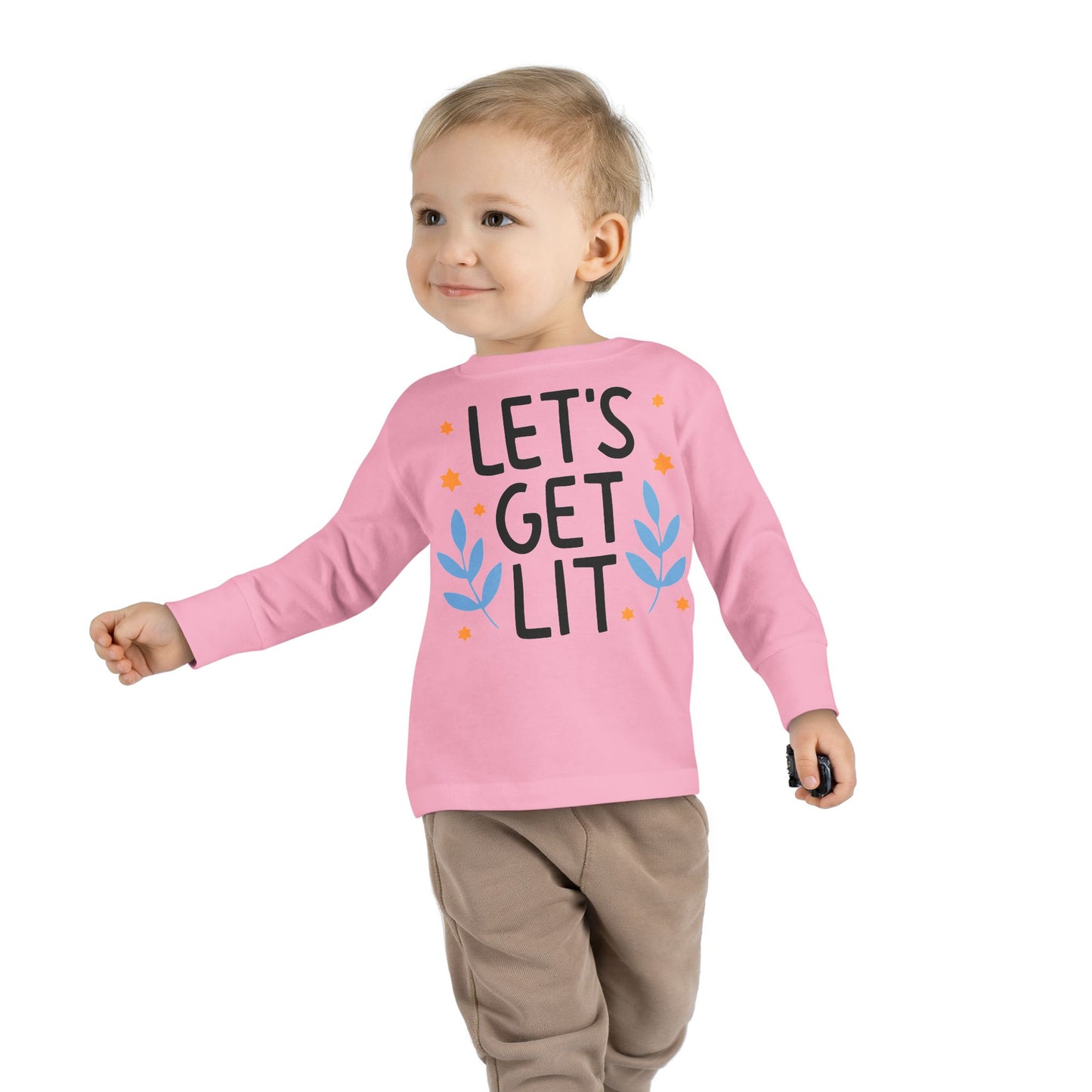 Hanukkah Let's Get Lit Toddler Long Sleeve Tee