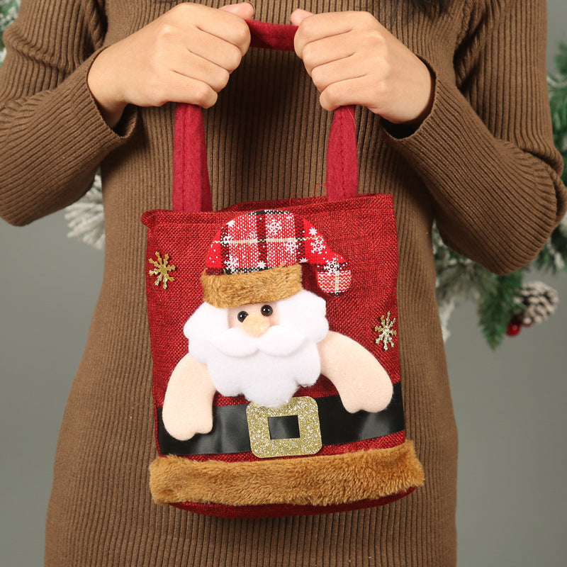 Christmas Candy Tote Bag Santa Claus Reindeer Snowman Bear Christmas Tree