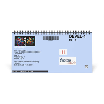 2026 Color Splash Animal Desktop Calendar — Grid Monthly Planner